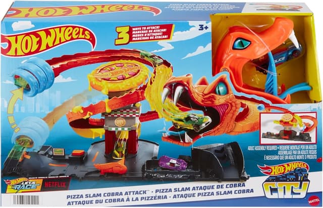 Thumbnail 5 de Hot Wheels City Pizza Slam Pista y Vehículo 🍕🚗 Mattel HTN81