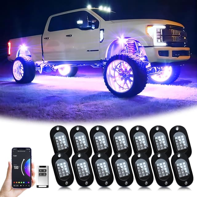 Thumbnail 6 de YiLaie Rock Lights 8‑pod RGB kit for trucks