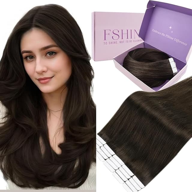 Imagen de Fshine Tape-in Extensiones de Cabello 🧑🦰 12" Marrón Oscuro en OfertitasTOP