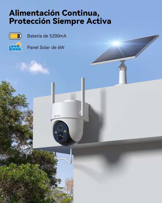 Detalle 2 de COCOCAM 4K 8MP Cámara vigilancia solar 6W