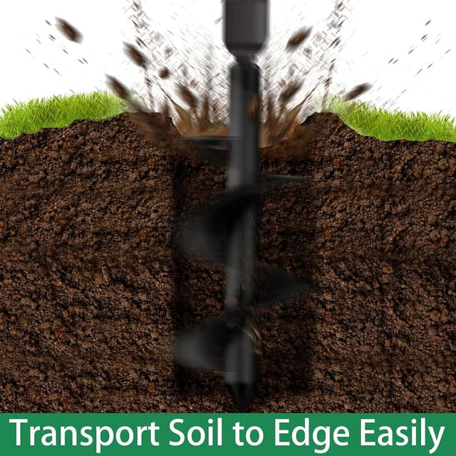 Detalle de Garden Auger Drill Bit 2‑piece Extra Large set (4x42cm + 9x40cm) for hex driver drills