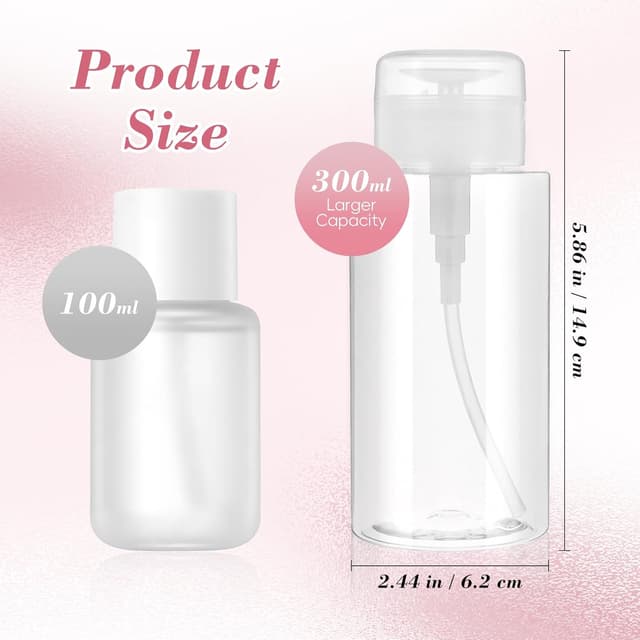 Thumbnail 2 de 300ml Acetone Pump Dispenser Bottle for Nails 💅