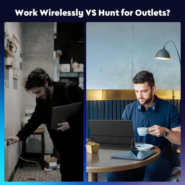 Detalle 2 de ZSCMALLS 15.6" 1080P IPS Wireless Portable Monitor (8000mAh) with AirPlay/Miracast