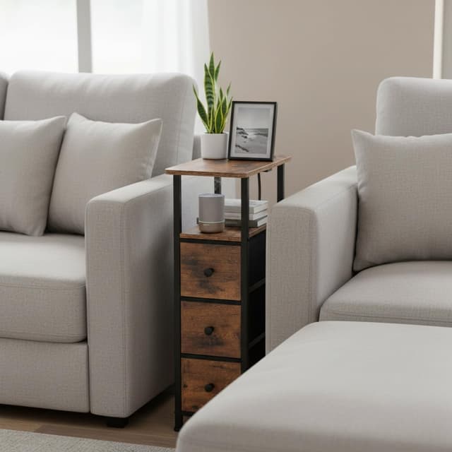 Thumbnail 5 de LOAKEKEL Slim Bedside Tables with Charging Station