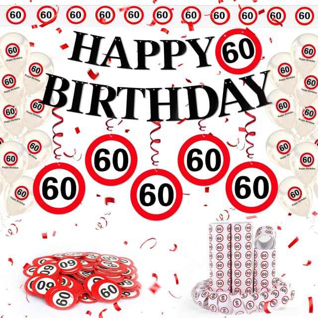 Thumbnail 6 de WenmthG 18. Geburtstag Deko-Set mit Verkehrszeichen (Banner, Girlande, Ballons, Konfetti & mehr)