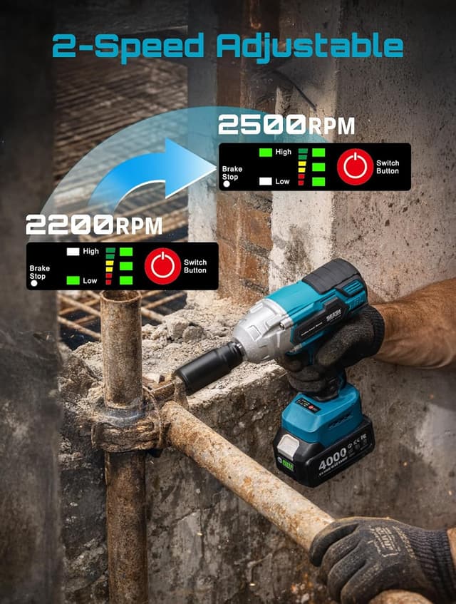 Thumbnail 5 de Seesii WH700 1/2" Impact Wrench — 479 Ft-lbs
