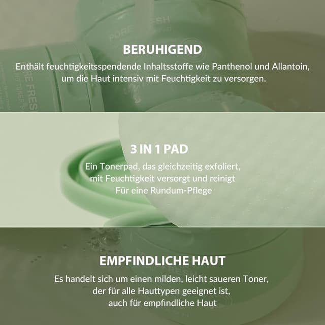 Thumbnail 4 de MIZON PORE FRESH PEELING TONER PAD (x60) für empfindliche Haut