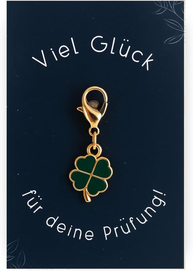 Detalle de Milaboo® Kleeblatt Schlüsselanhänger mit Karte (55 x 85 mm) – Glücksbringer nach Anlass, 12 Varianten