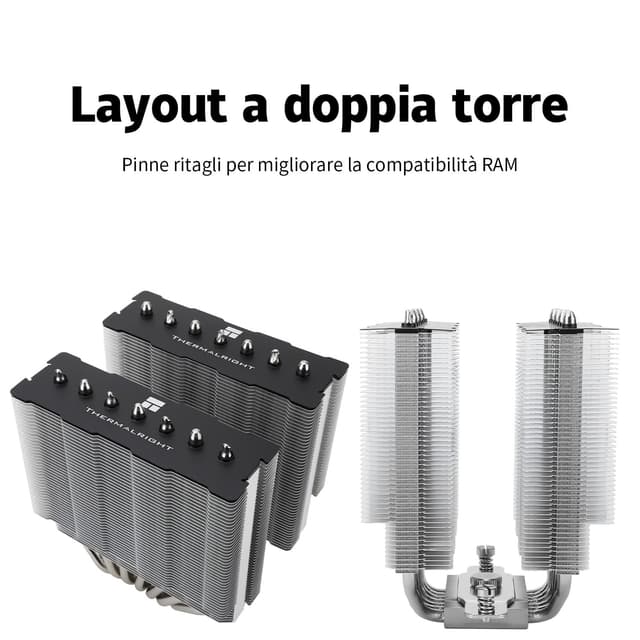 Detalle 2 de TR Phantom Spirit 120SE CPU-Kühler mit 7 Heatpipes, Doppel-120-mm-Lüfter TL-C12B V2 PWM (AGHP 4.0) für AM4/AM5 & Intel 1700/1200