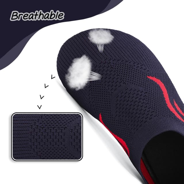 Detalle de SAGUARO chaussons légers antidérapants en tricot respirant (36-47) – noir, unisex