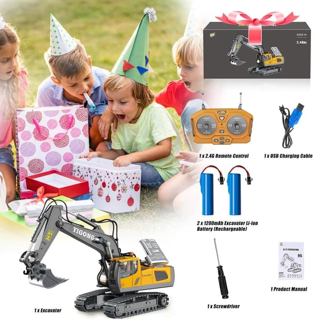 Thumbnail 6 de KIYTARBOO Ferngesteuerter RC Bagger 11CH 2,4 GHz