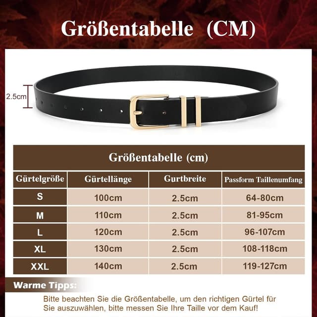 Thumbnail 5 de VONMELLI Gürtel 2er Set 2,5 cm Schwarz Braun