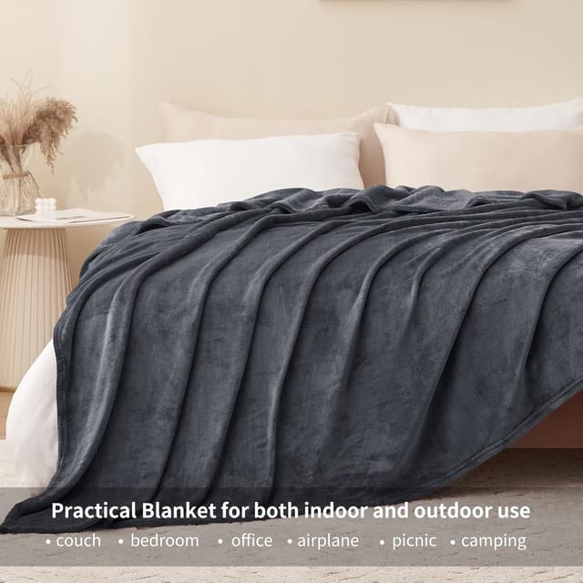 Detalle 2 de Aisbo Kuscheldecke 220x240 XXL Dunkelgrau