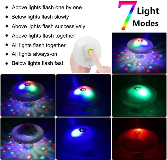 Detalle de Caxmtu Schwimmende Pool-LED-Lampe 7 Modi