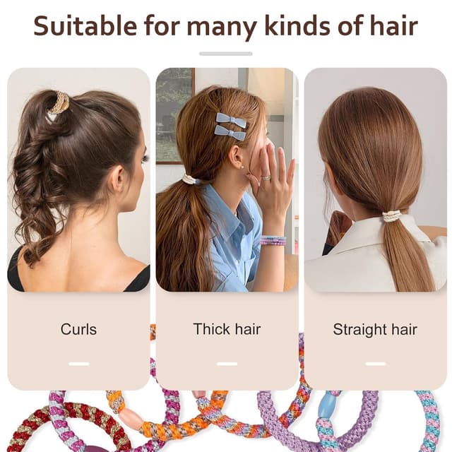 Detalle 2 de Kisvic Haargummi 12 Stück Mehrfarbig