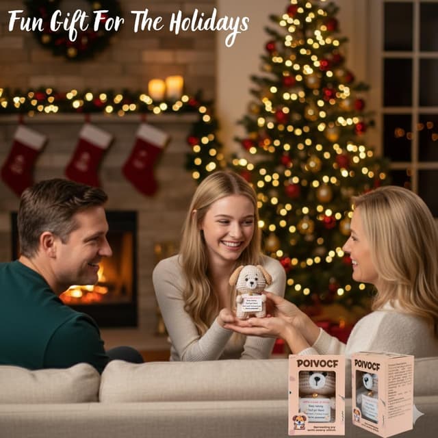 Thumbnail 4 de Handmade Crochet Puppy Encouragement Gift Plush