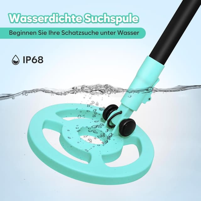 Detalle de iTayga verstellbarer Metalldetektor für Kinder (24–35") – wasserdichte Spule, faltbar, nur 0,88 Pfund