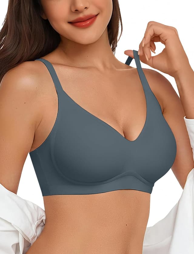 Detalle de Vertvie Nahtloser Damen-BH ohne Bügel mit Soft-Polstern und V-Ausschnitt (seamless)