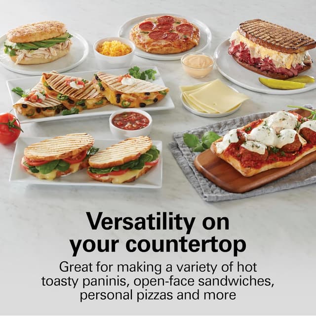 Thumbnail 1 de Hamilton Beach Panini Press & Indoor Grill 8" x 10" Chrome 🍔
