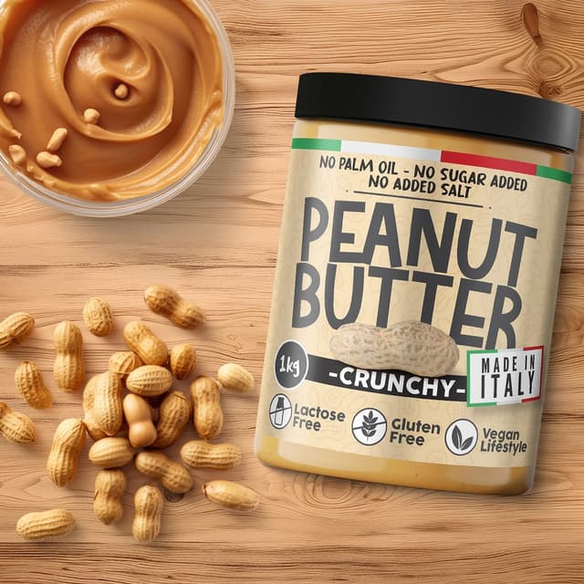 Thumbnail 6 de Crema de Cacahuete Crunchy 1kg - Natural y Sin Azúcar 🥜