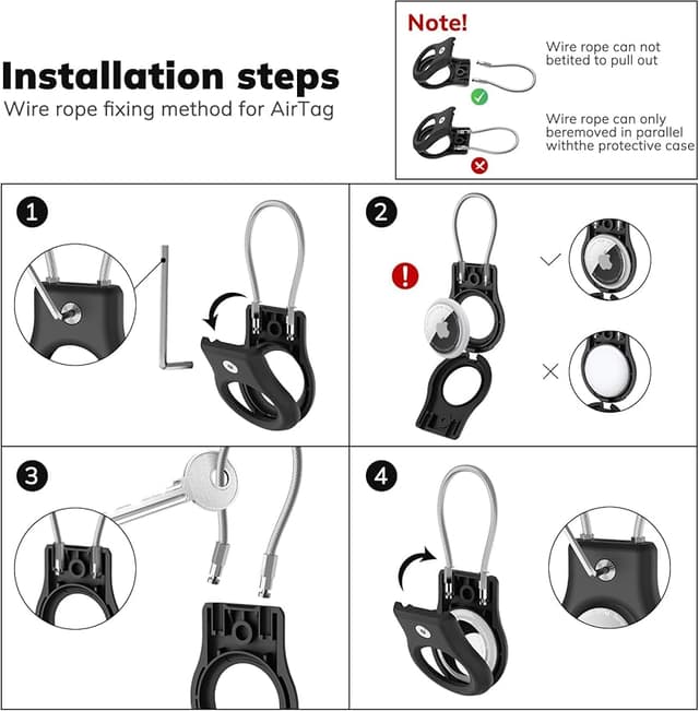 Thumbnail 6 de Fiuned AirTag Keychain Holder 4-pack 🔑