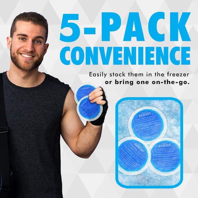 Detalle 2 de Perfect Remedy Round Gel Ice Pack (5 Pack, Blue) for Hot & Cold Compress