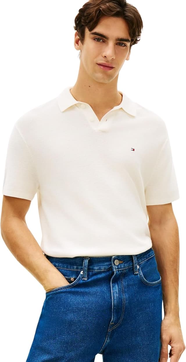 Detalle de Tommy Hilfiger Cool Touch Structure SS Polo uomo (pacco da 1)