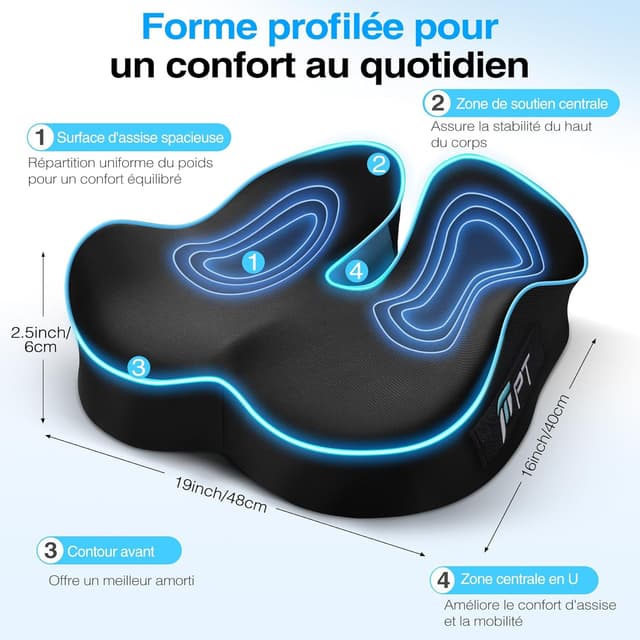 Detalle 1 de POOTACK Coussin chaise mémoire à U