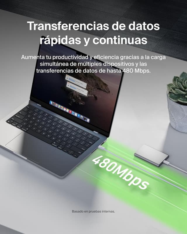 Thumbnail 6 de Belkin Paquete 2 Cables USB-C a USB-C 1,5 m 240 W