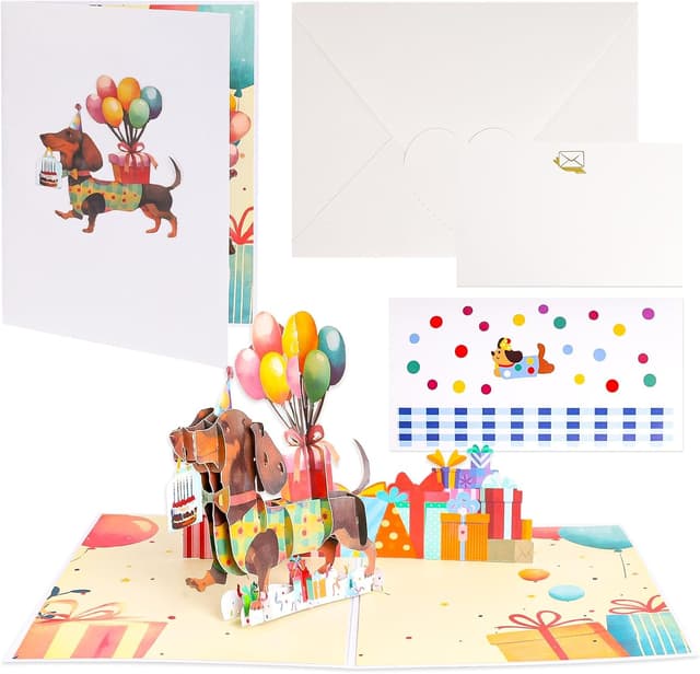 Imagen de Glückwunschkarte Hund 3D Pop Up 19,9 cm en OfertitasTOP