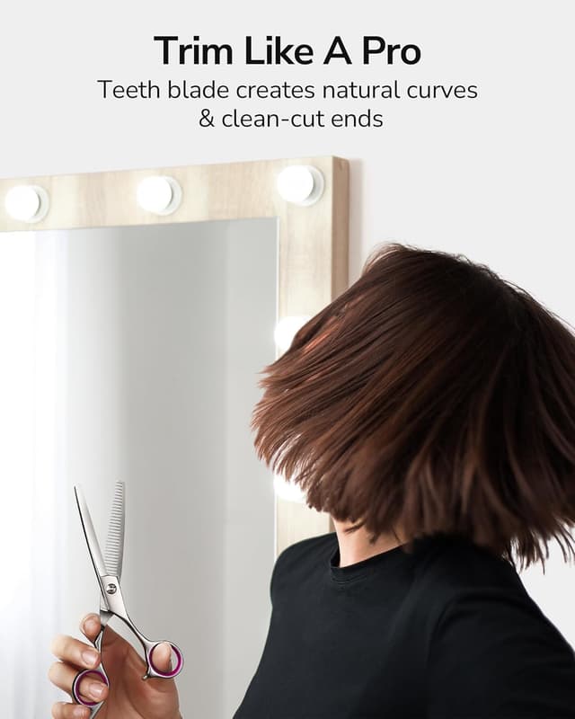 Detalle 2 de ULG Haarschneideschere aus japanischem Edelstahl mit Texturierungszähnen – Profi-Friseurschere für Salon und Zuhause