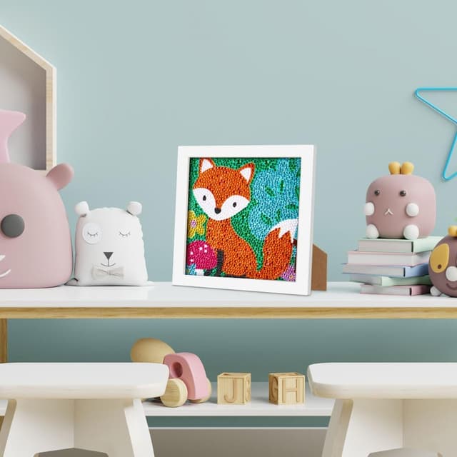 Thumbnail 6 de Kit Diamond Painting 5D AUAUY con cornice in legno – gatti/volpe, decorazione fai-da-te per parete