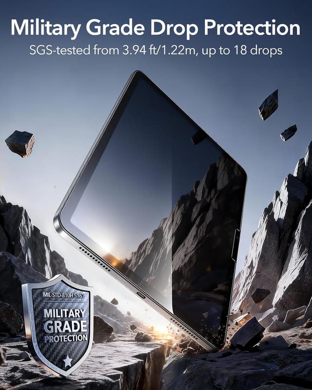 Detalle 2 de ESR 2er Armorite Schutzfolie für iPad Air 11 Zoll (M4/M3/M2, 2026/2025/2024) – 9H Panzer-Glas mit UltraFit