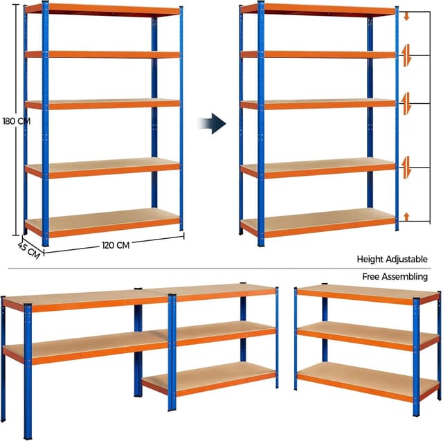 Thumbnail 2 de Yaheetech estantería metálica 180x120x45cm