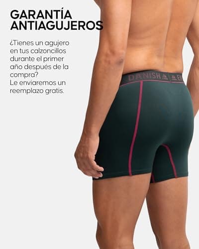Detalle 2 de DANISH ENDURANCE calzoncillos bóxer deportivos hombre (pack de 6) ajustados y transpirables