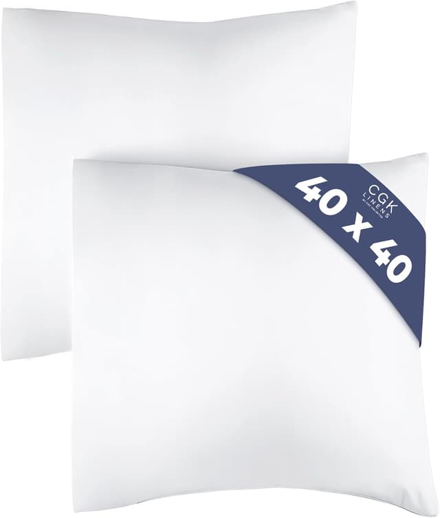 Detalle de CGK Unlimited – Lot de 2 taies d’oreiller 40x40 cm en microfibre blanche