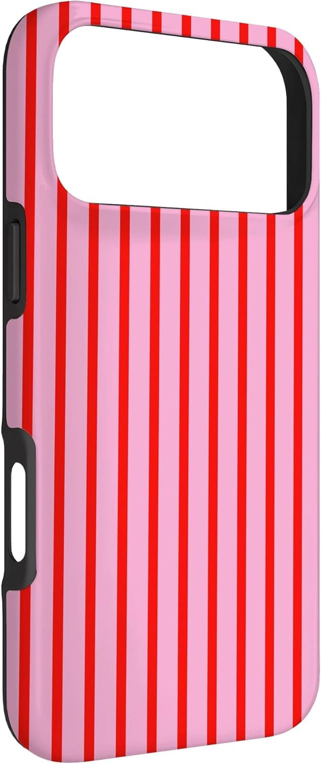 Detalle de Coque rayures Rouge Rose pour iPhone 17 Pro Max
