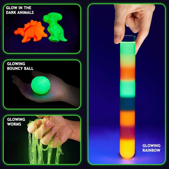 Detalle 2 de Greek Science 75+ leuchtende Experimente im Dunkeln – Glow-in-the-Dark Science Kit für Kinder (8–12)