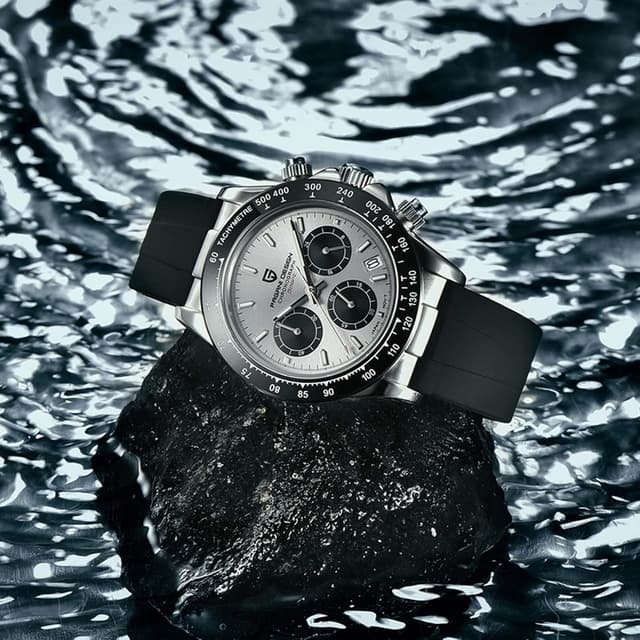 Detalle de RollsTimi Orologio al quarzo VK63 con cronografo multifunzione, resistente all’acqua 100M