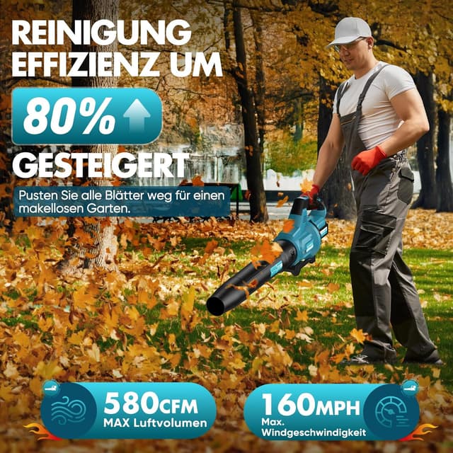 Thumbnail 1 de Laubbläser Akku 8000 mAh – 257 km/h Gebläse 🍂