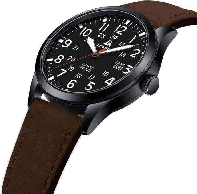 Detalle de LN LENQIN Herren Militäruhr 42 mm