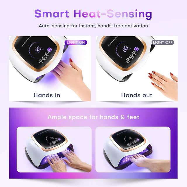 Thumbnail 6 de Gugusure UV LED Nail Lamp (180W) with LCD Display, Auto Sensor, and 42 Beads