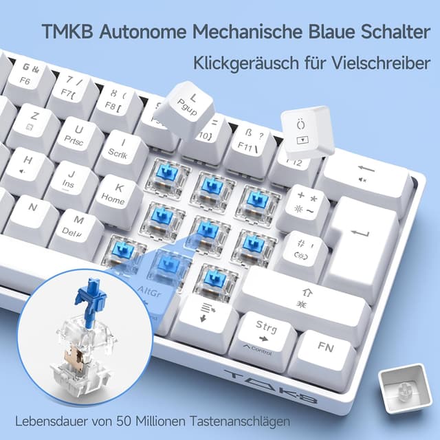 Thumbnail 2 de TMKB T61SE Gaming Tastatur Blau Schalter 61 Tasten