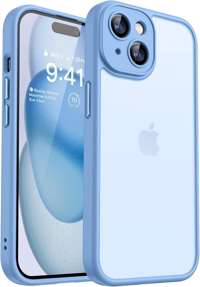 Imagen de CANSHN Funda Mate iPhone 15 6.1" 📱 Protección Total Azul Claro en OfertitasTOP