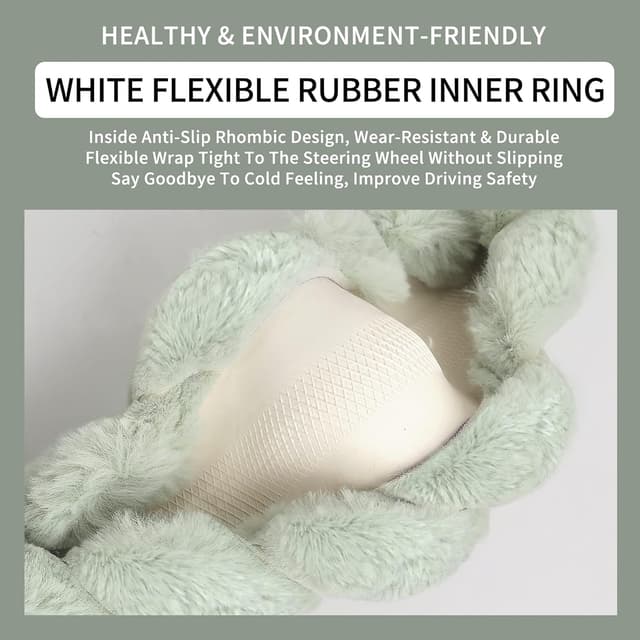 Thumbnail 4 de HighnessHwoo Luxuriöse Flauschige Winter Auto Lenkradbezüge für Damen, Weich, Warm, Plüsch, Niedlich, Auto Innenzubehör für Fahrzeug Limousine, rutschfest, Schwarz, Flauschig, Standardgröße(37–38cm)
HighnessHwoo Luxuriöse Flauschige Winter Auto Le…