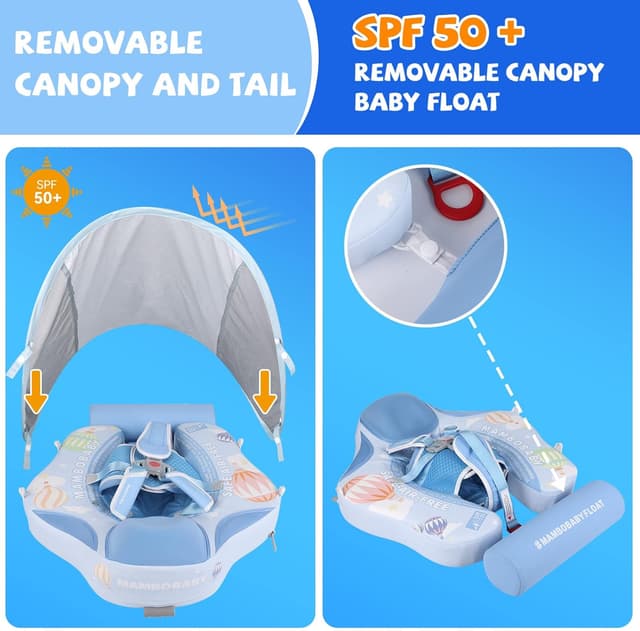 Detalle de GENTEACO Mambobaby baby swim float with canopy (non-inflatable) for 3–24 months