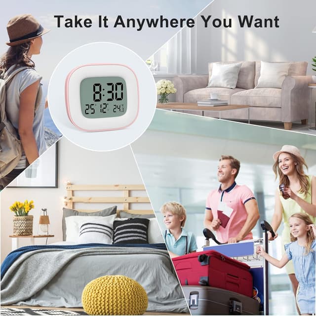 Thumbnail 6 de HOMVILLA réveil de voyage LCD 8 x 7,3 cm