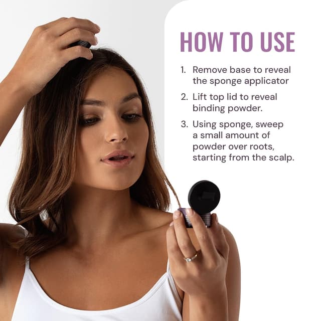 Detalle de Style Edit Root Touch Up Powder (Dark Brown) | Temporary hair color powder for gray roots & thinning coverage