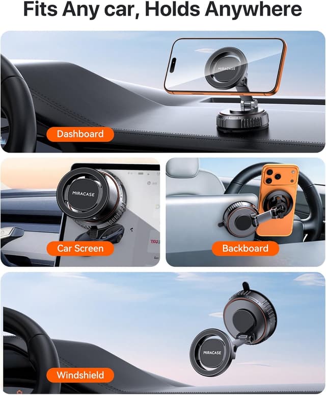 Detalle de Miracase MagSafe Car Mount with 360° Adjustable Magnetic Phone Holder