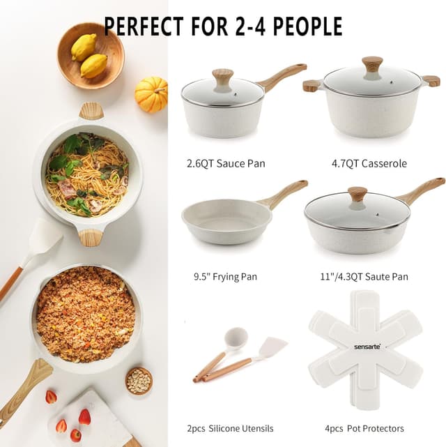 Detalle 2 de SENSARTE Ceramic Cookware Set 13-Piece